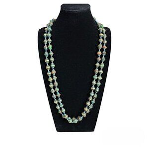 Vintage Magazine Paper African Multi Color Beaded Necklace